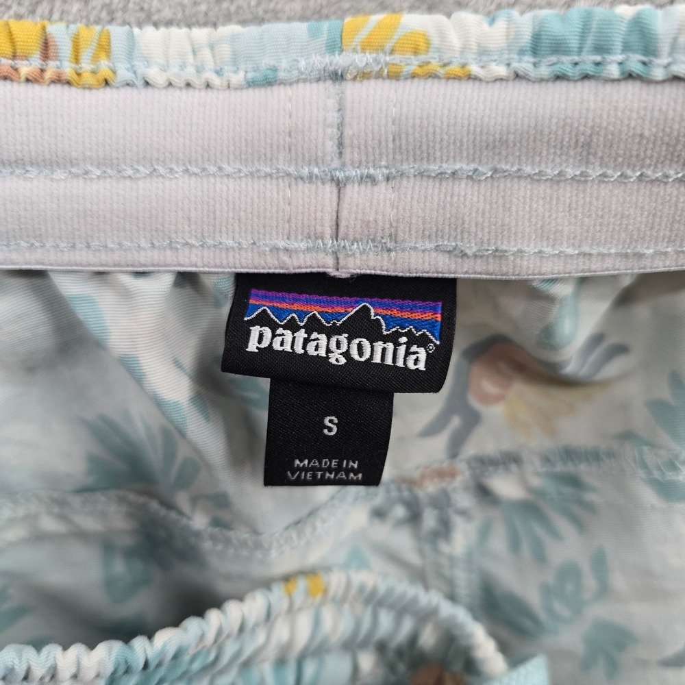 Patagonia Womens Small Shorts Blue Floral Wild Forest Baggies Drawstring - Picture 7 of 8
